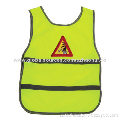 Kid's pullover safety vest with CE EN471 reflective tapes, custom-made designs and brands welcome